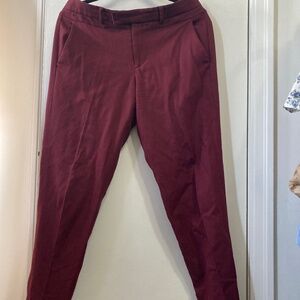 Helmut Lang viscose and wool trousers size 4, burgundy